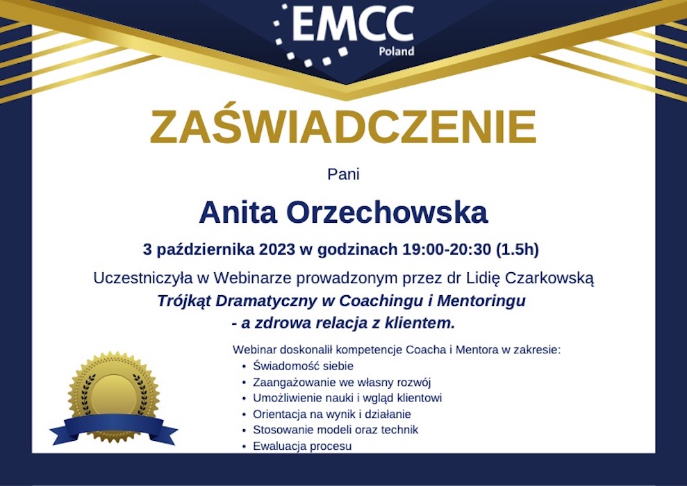 Trójkąt dramatyczny w caochingu i mentoringu Anita Orzechowska